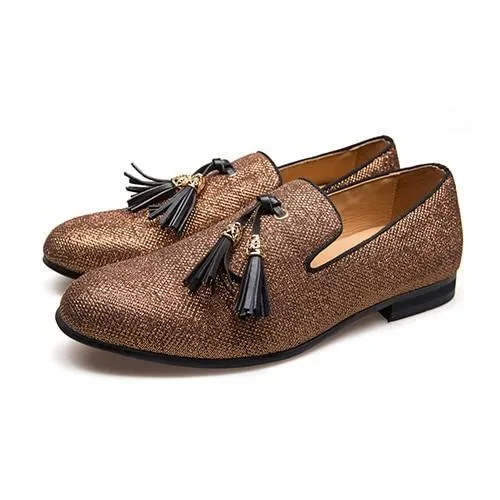 Gold Tassel of Loafers Red Sole Loafers