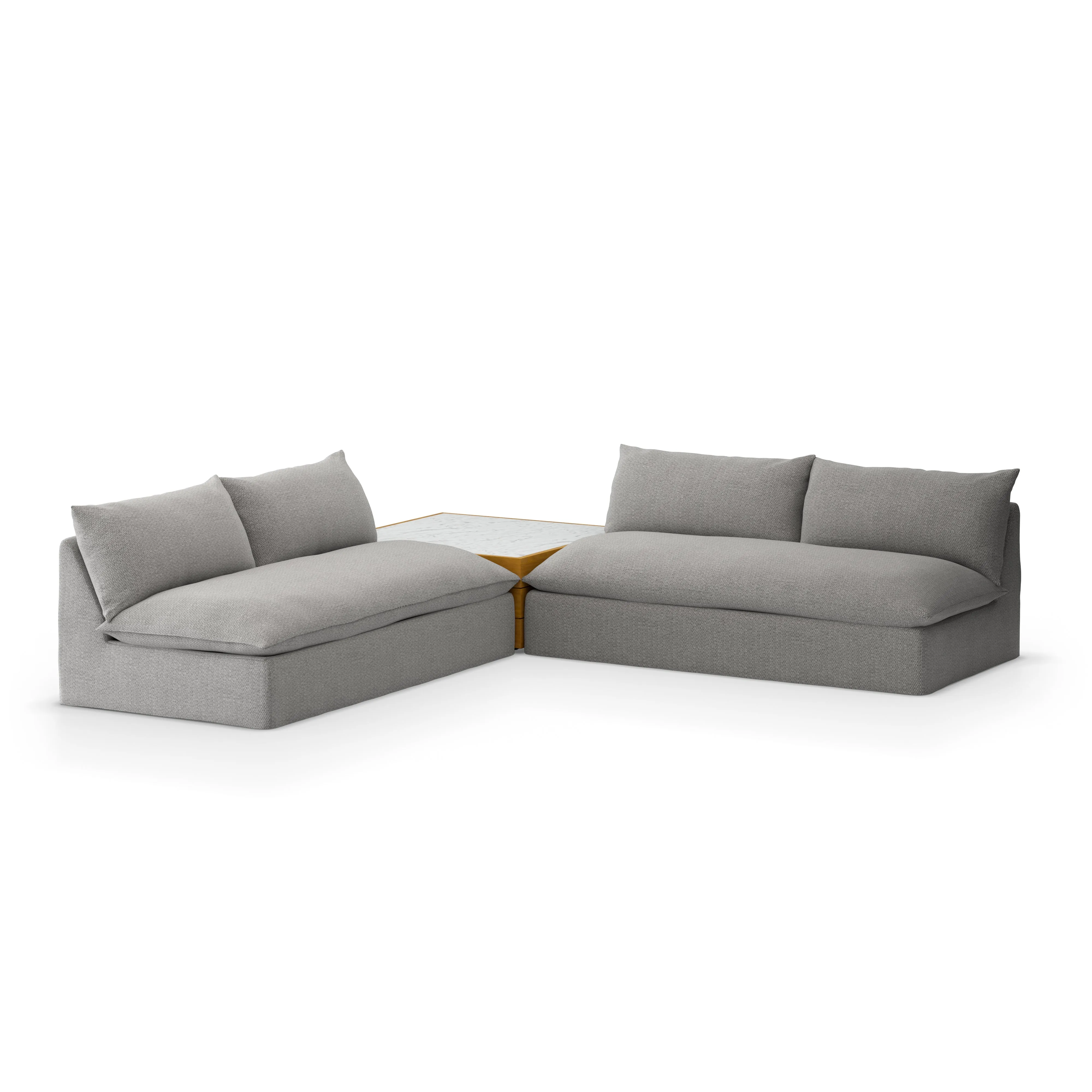 Grant Outdoor 2-Pc Sectional with Coffee Table - Faye Ash