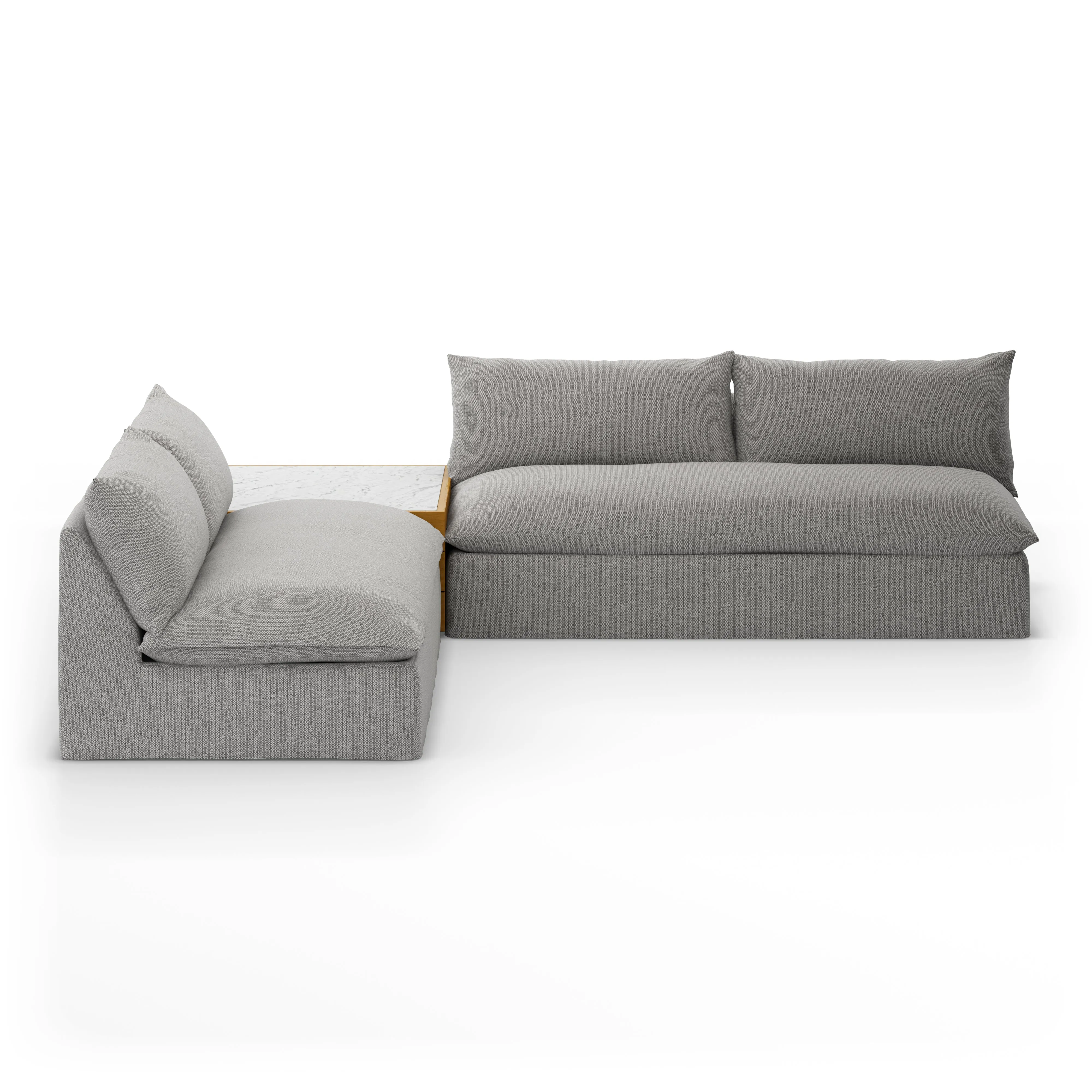 Grant Outdoor 2-Pc Sectional with Coffee Table - Faye Ash