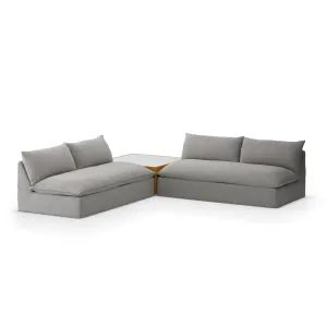 Grant Outdoor 2-Pc Sectional with Coffee Table - Faye Ash