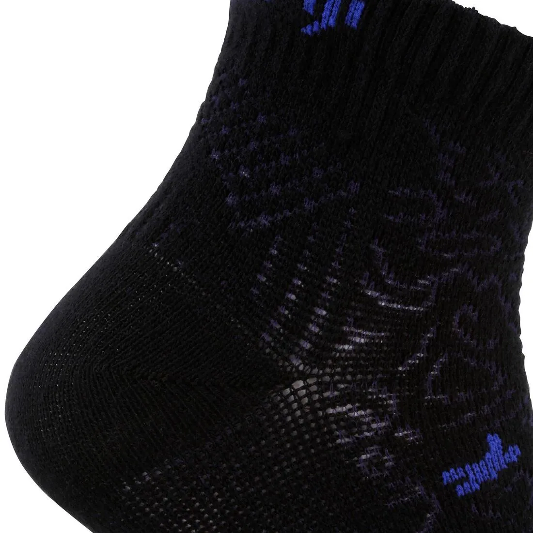 Graphic Children's Running Socks 2-Pack - Black/Blue