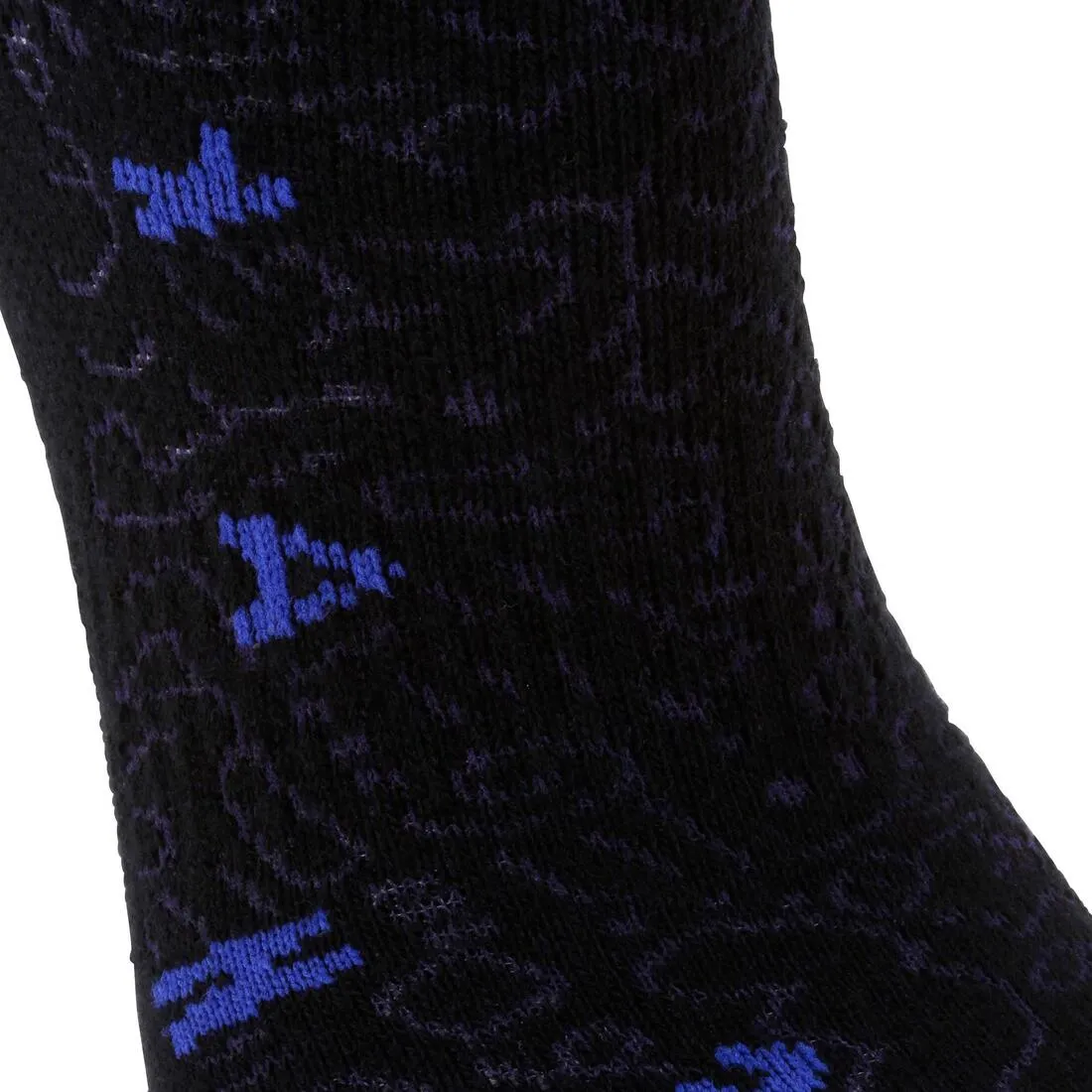 Graphic Children's Running Socks 2-Pack - Black/Blue