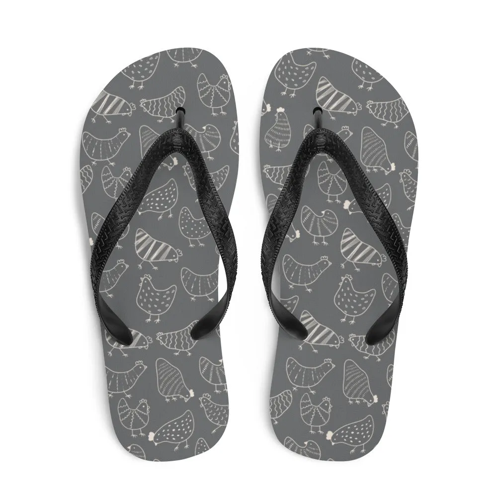 Grey Hen Flip-Flops