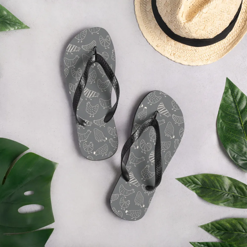Grey Hen Flip-Flops