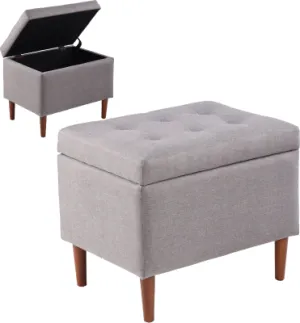 Grey Ottoman Storage Upholstered