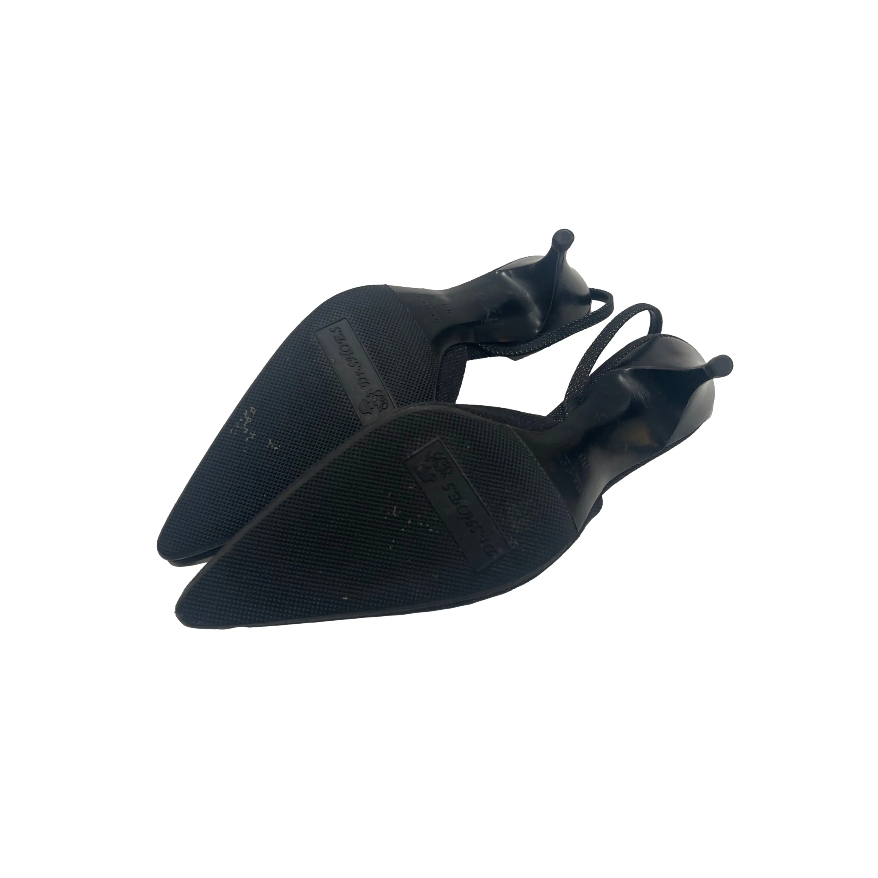 Gucci Black Denim Dog Tag Heels