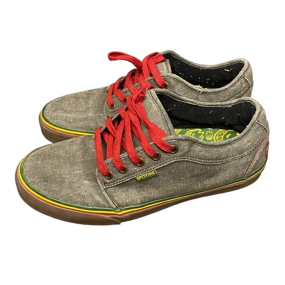 H3-23 RARE!! Vans Spitfire Rasta Shoes