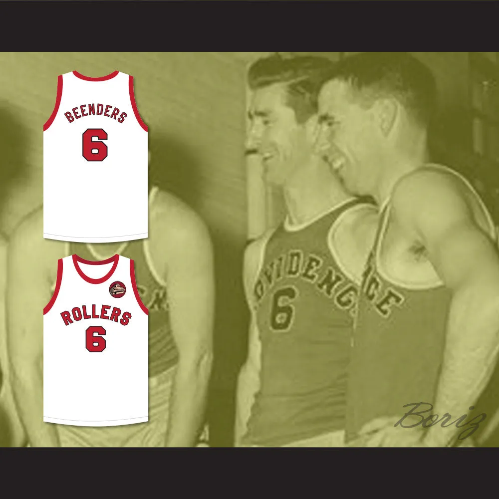 Hank Beenders 6 Providence Steamrollers White Basketball Jersey with Patch 2