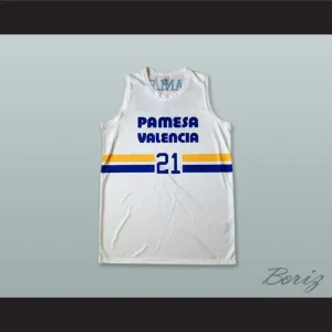 Hanley 21 Pamesa Valencia White Basketball Jersey