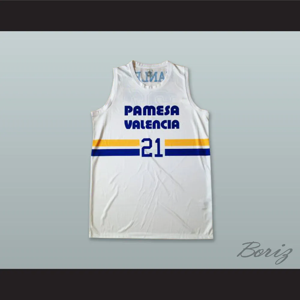 Hanley 21 Pamesa Valencia White Basketball Jersey