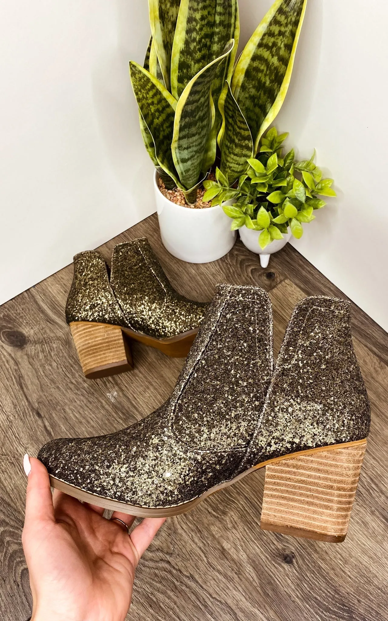 Hazel Blues® |  Fiera Booties in Bronze