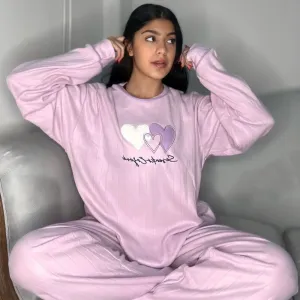 Hearts Lilac PJ  1(Big Size)