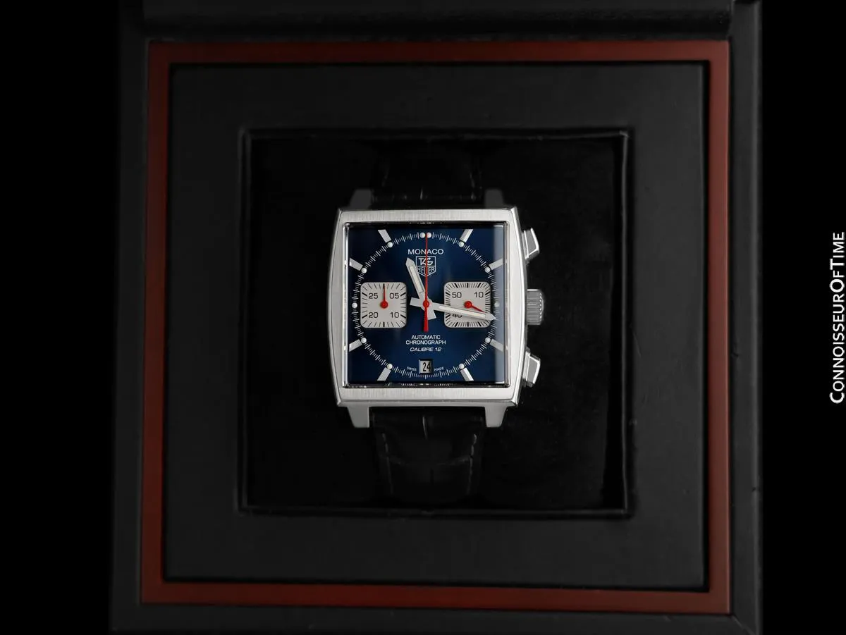 Heuer Monaco "Steve Mcqueen" Automatic Chronograph Mens Stainless Steel CAW2111 Watch - Papers & Boxes