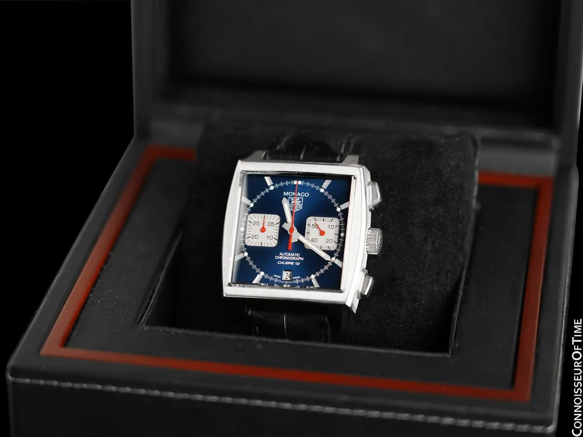 Heuer Monaco "Steve Mcqueen" Automatic Chronograph Mens Stainless Steel CAW2111 Watch - Papers & Boxes