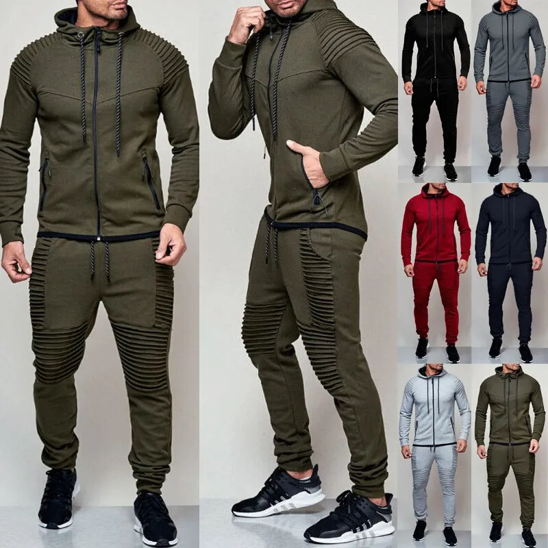 Hirigin 2 pieces Autumn Running tracksuit men Sweatshirt Sports Set Gym Clothes Men Sport Suit Training Suit Sport Wear hot