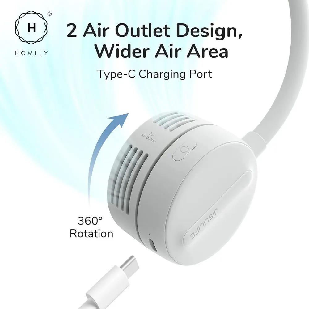 Homlly  360°Adjustable Bladeless Lightweight Portable Neck Fan
