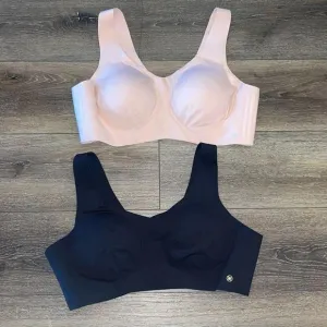 Honey Love LiftWear V Neck Soft Foam Bra Size 2X Removable Padding Lot of 2