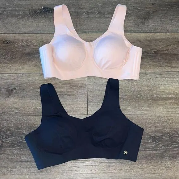 Honey Love LiftWear V Neck Soft Foam Bra Size 2X Removable Padding Lot of 2