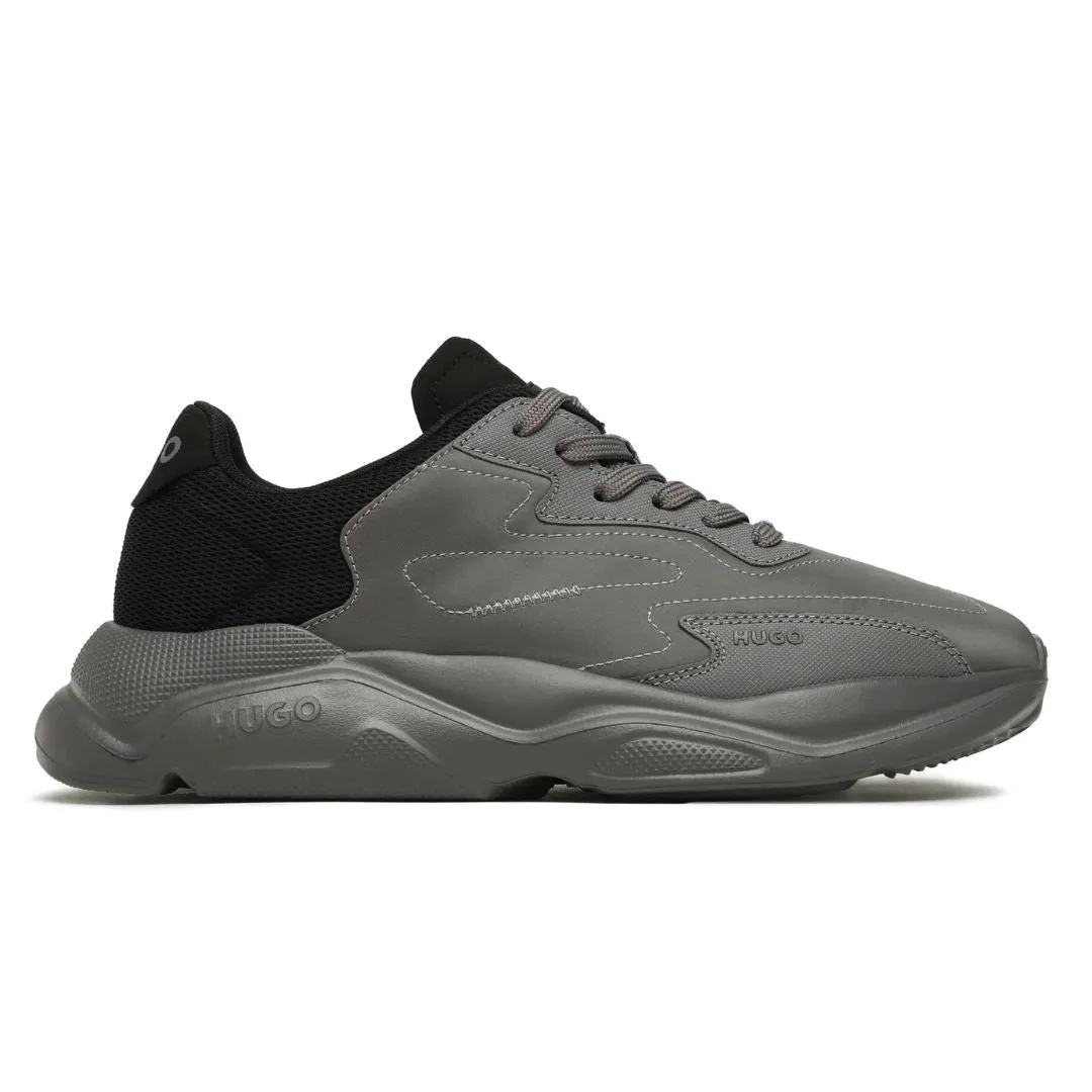 HUGO BOSS Mixed Material Lace-Up Trainers 50498684-GRY