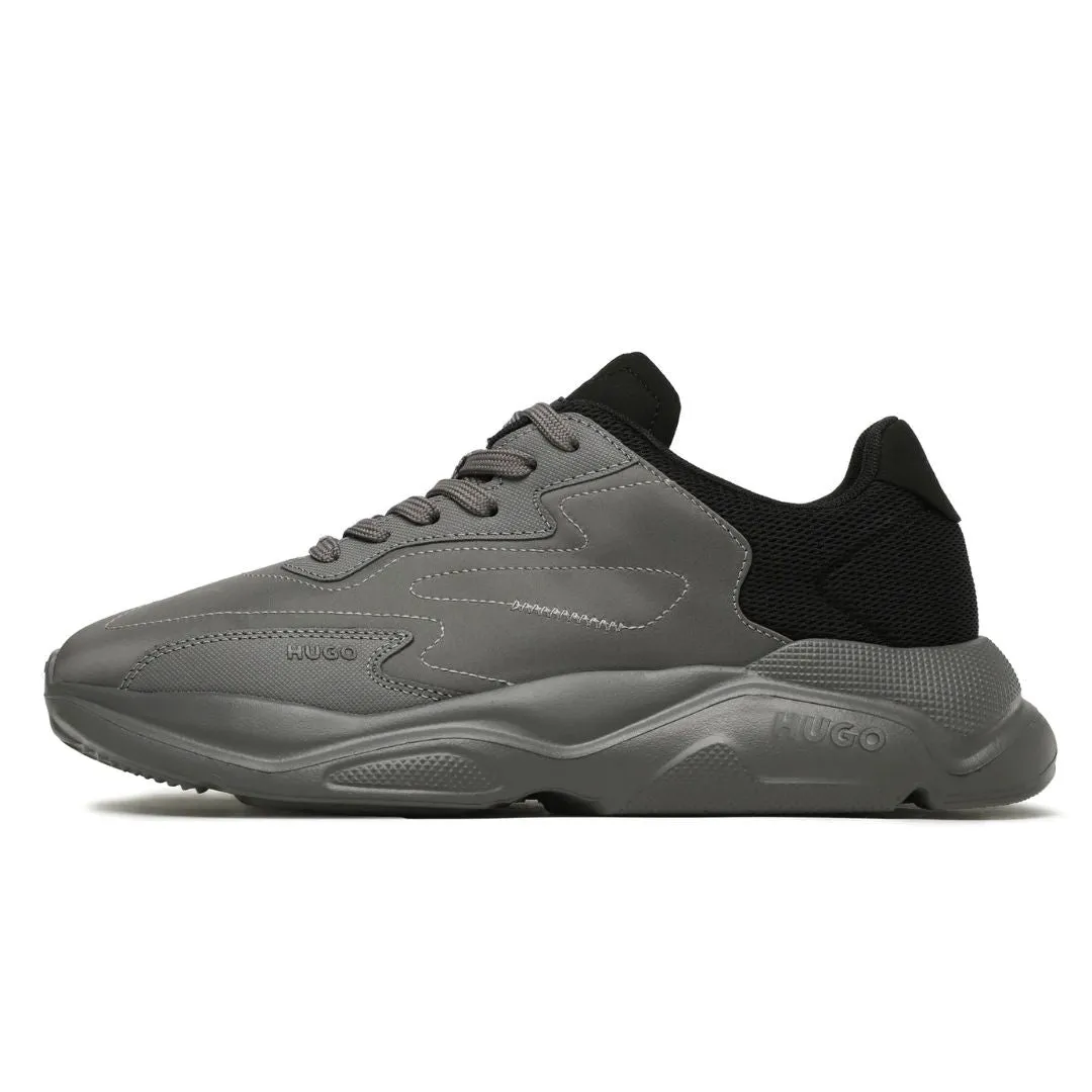 HUGO BOSS Mixed Material Lace-Up Trainers 50498684-GRY