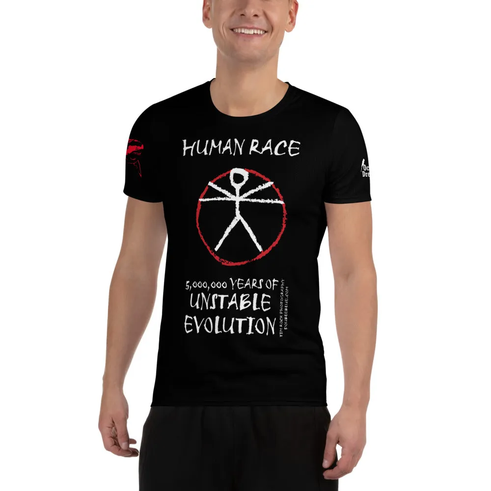 Human Race - Great White Shark survival design All-Over Print Men's Athletic T-shirt