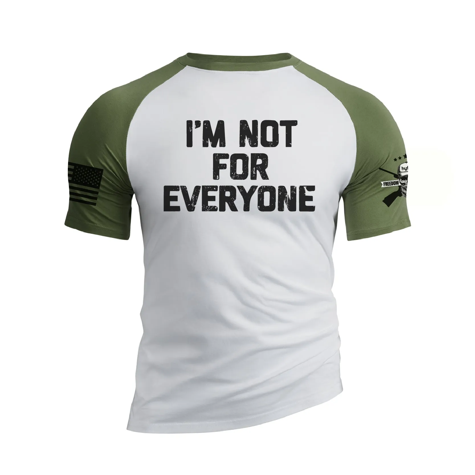 I AM NOT FOR EVERYONE 100% COTTON RAGLAN GRAPHIC TEE