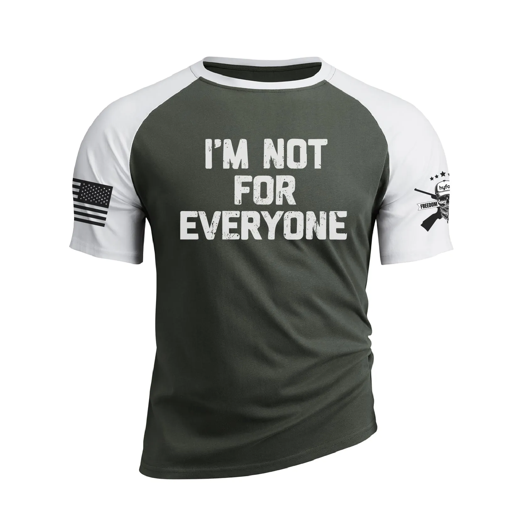 I AM NOT FOR EVERYONE 100% COTTON RAGLAN GRAPHIC TEE