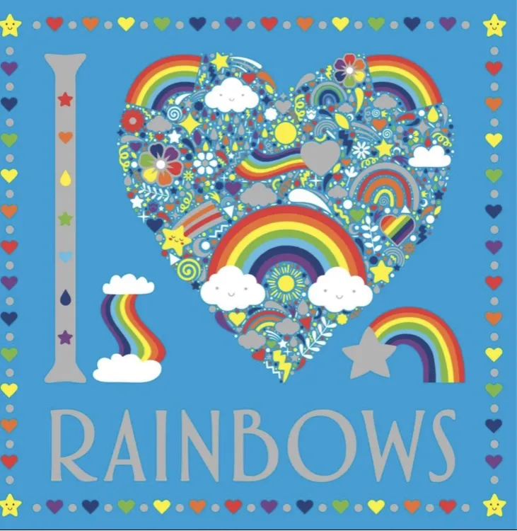 I Heart Rainbow Colouring