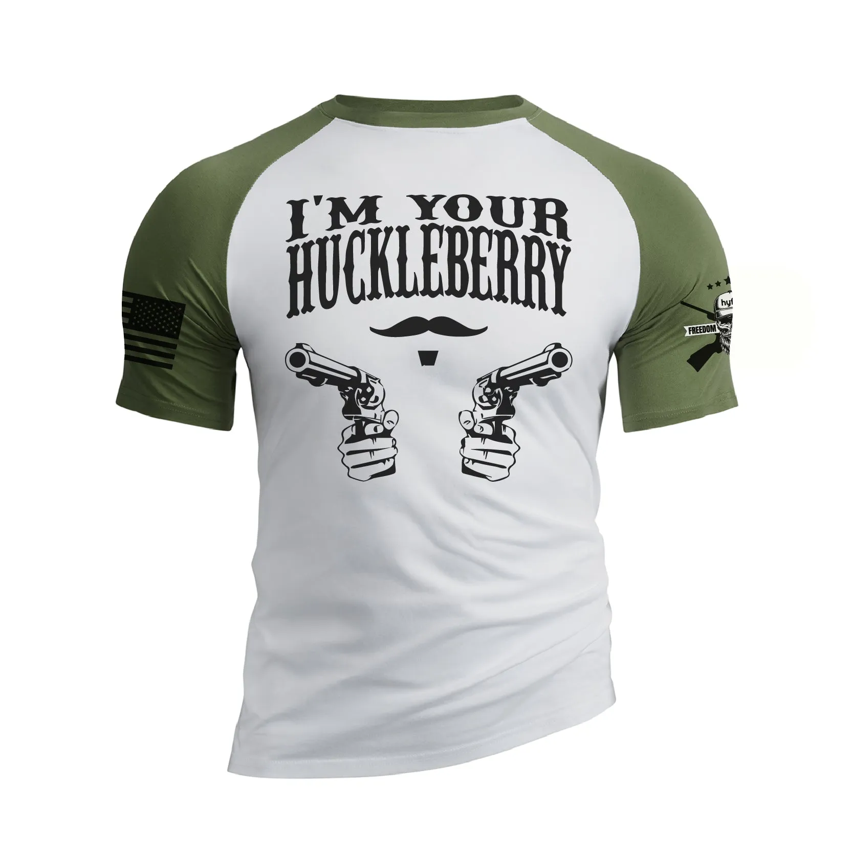 I'M YOUR HUCKLEBERRY 100% COTTON RAGLAN GRAPHIC TEE