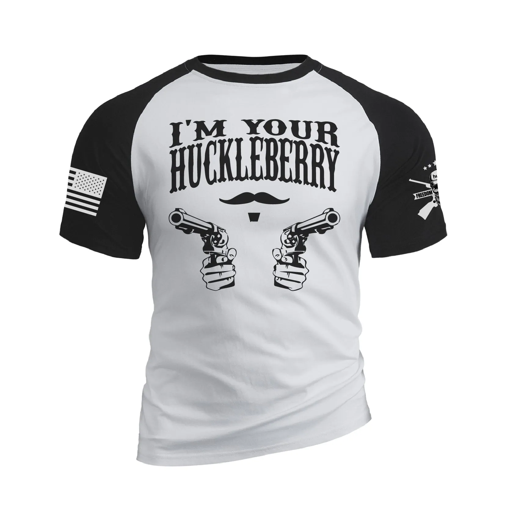 I'M YOUR HUCKLEBERRY 100% COTTON RAGLAN GRAPHIC TEE