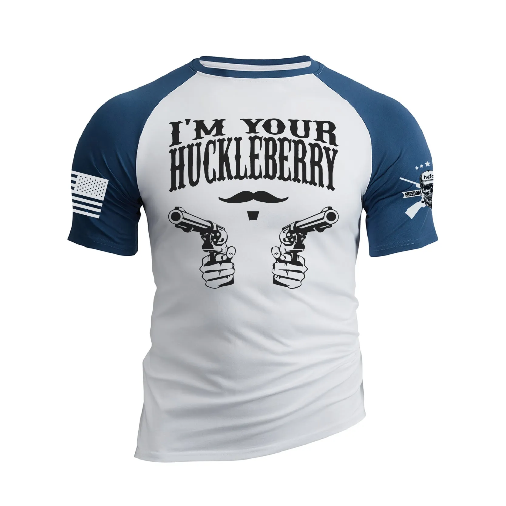I'M YOUR HUCKLEBERRY 100% COTTON RAGLAN GRAPHIC TEE