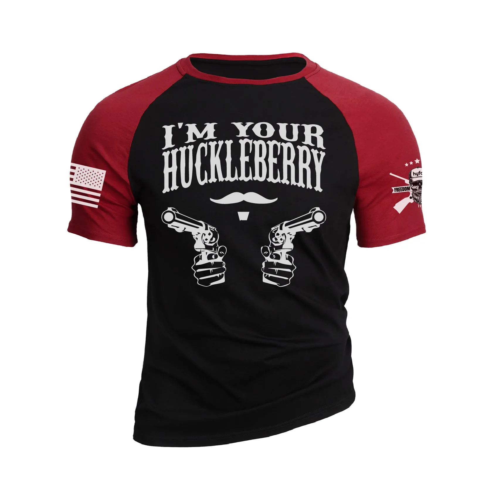 I'M YOUR HUCKLEBERRY 100% COTTON RAGLAN GRAPHIC TEE