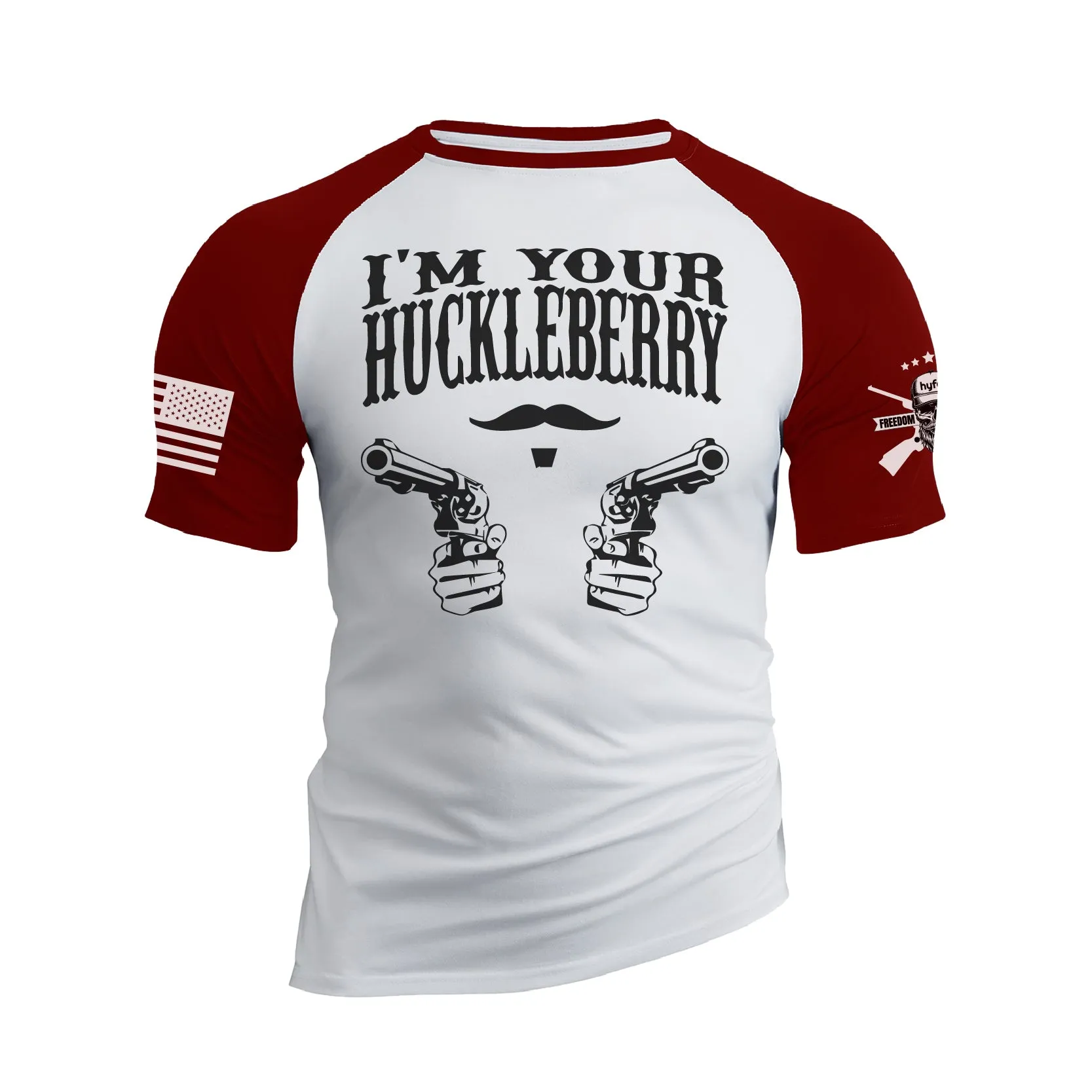 I'M YOUR HUCKLEBERRY 100% COTTON RAGLAN GRAPHIC TEE