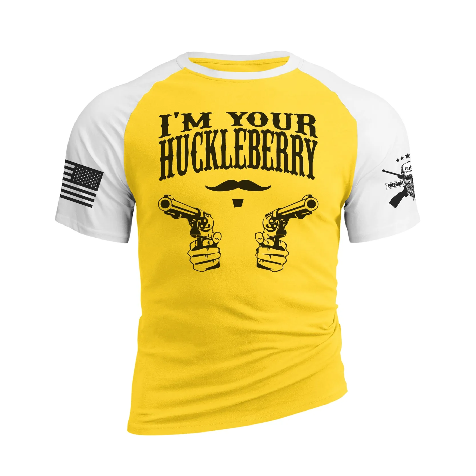 I'M YOUR HUCKLEBERRY 100% COTTON RAGLAN GRAPHIC TEE