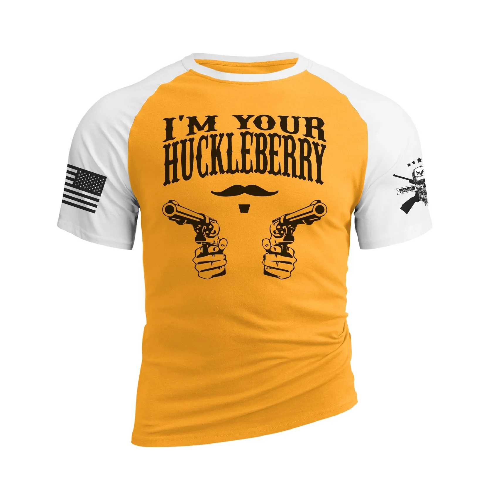 I'M YOUR HUCKLEBERRY 100% COTTON RAGLAN GRAPHIC TEE