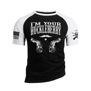 I'M YOUR HUCKLEBERRY 100% COTTON RAGLAN GRAPHIC TEE