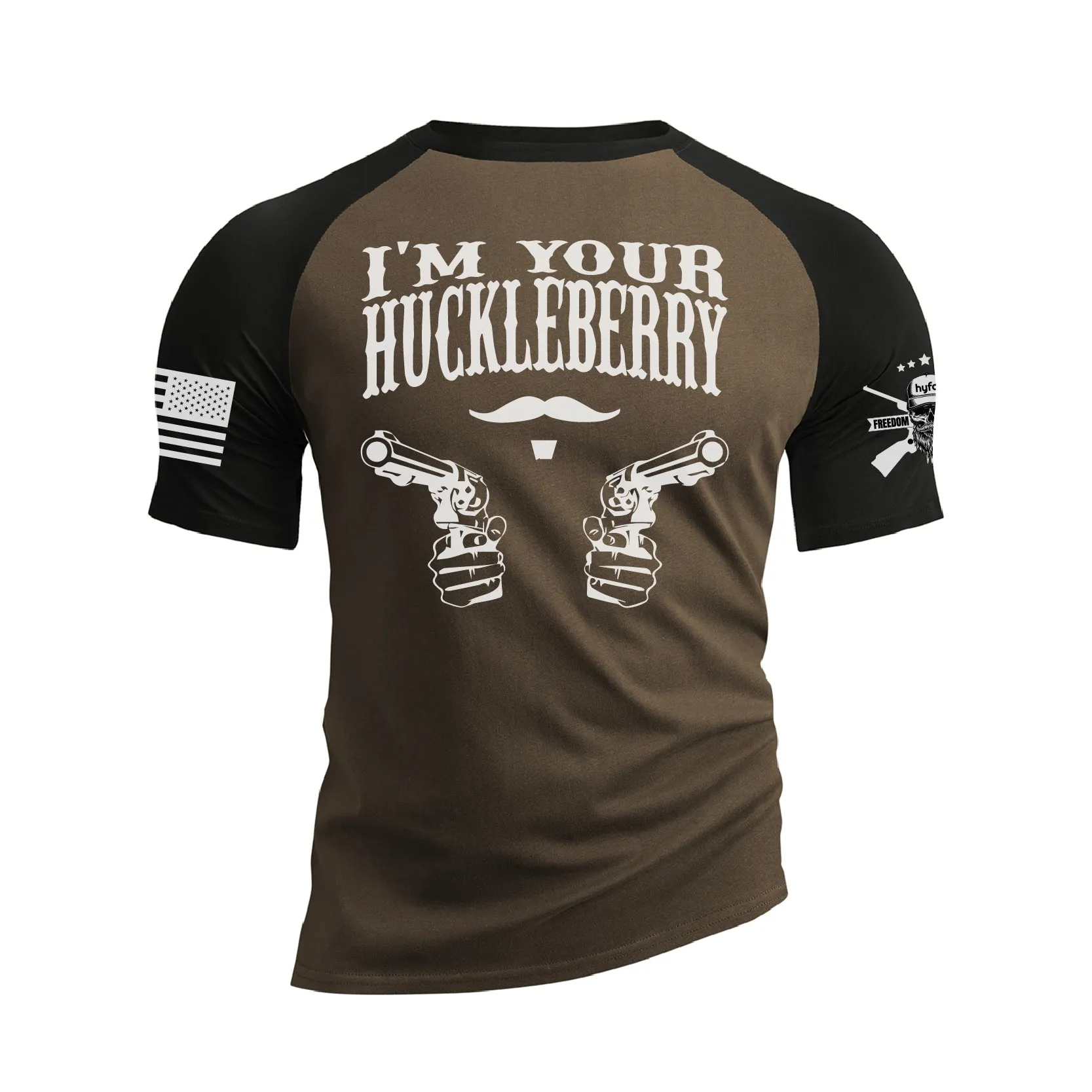 I'M YOUR HUCKLEBERRY 100% COTTON RAGLAN GRAPHIC TEE