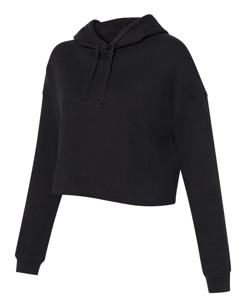 Independent Trading Co. - Women's Lightweight Cropped Hoodie Black