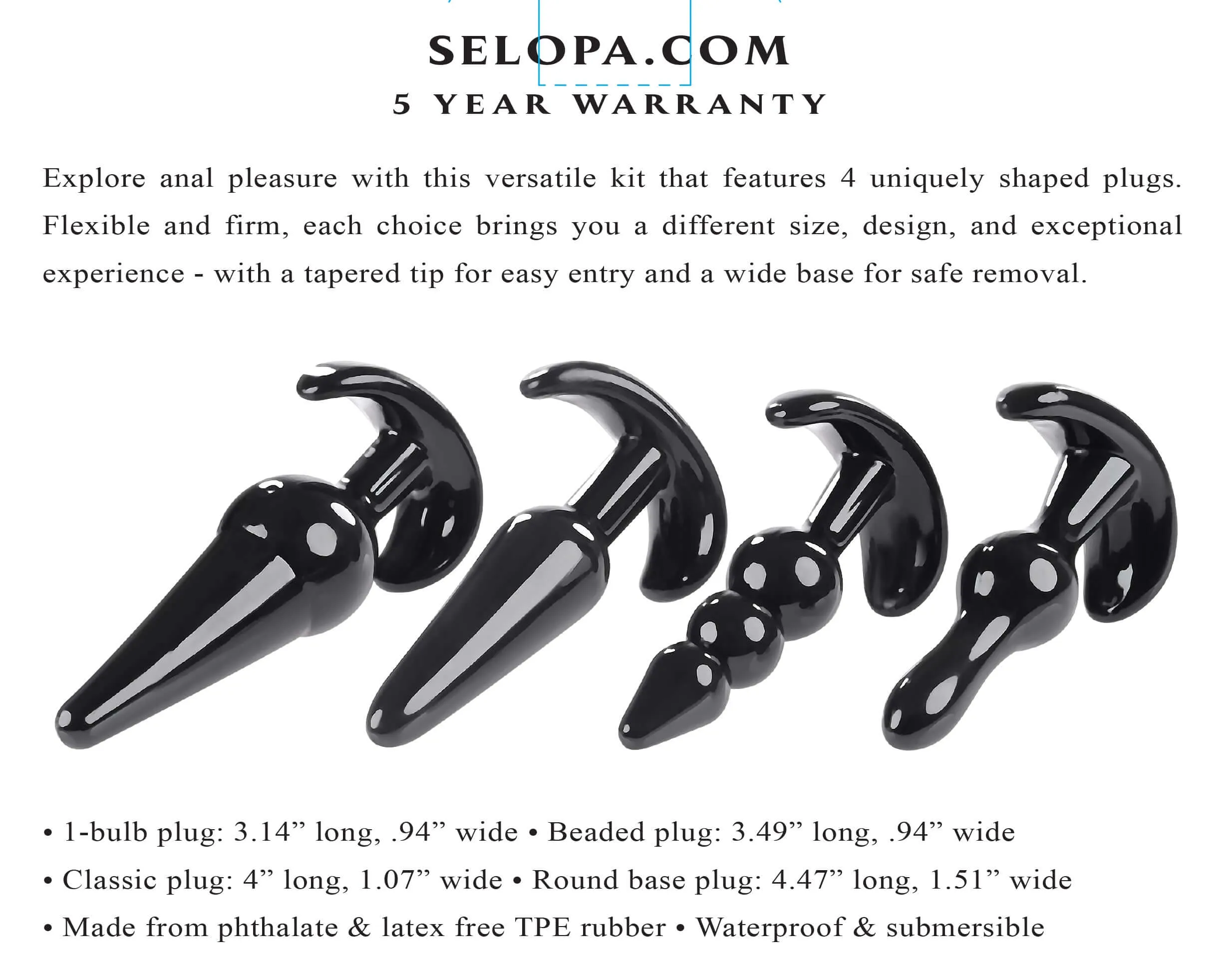 Intro to Plugs Anal Training Kit - Black