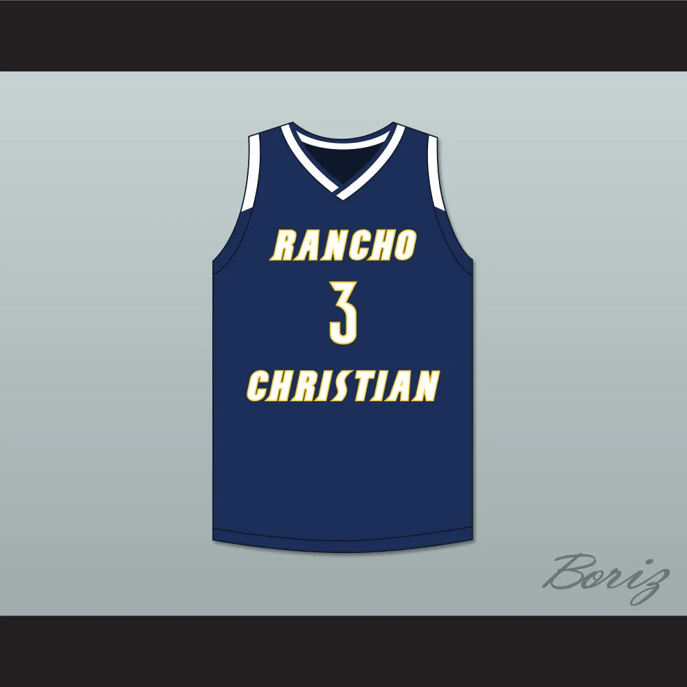 Isaiah Mobley 3 Rancho Christian School Eagles Navy Blue Basketball Jersey 1