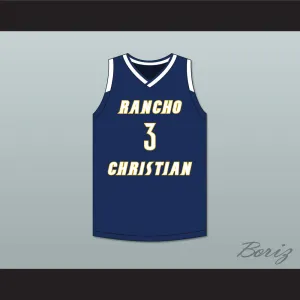 Isaiah Mobley 3 Rancho Christian School Eagles Navy Blue Basketball Jersey 1