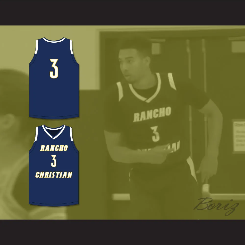Isaiah Mobley 3 Rancho Christian School Eagles Navy Blue Basketball Jersey 1