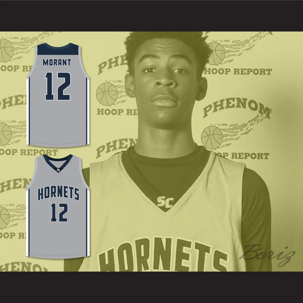 Ja Morant 12 South Carolina Hornets Gray Basketball Jersey 2