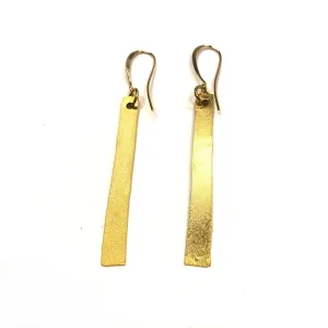 Jackie - Simple 24K gold lightweight strip dangle earring