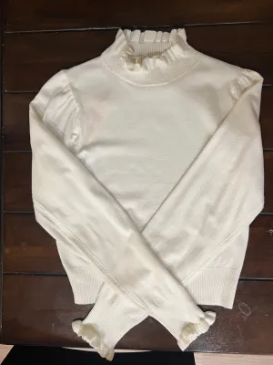 Jacqueline mock turtleneck ruffled top