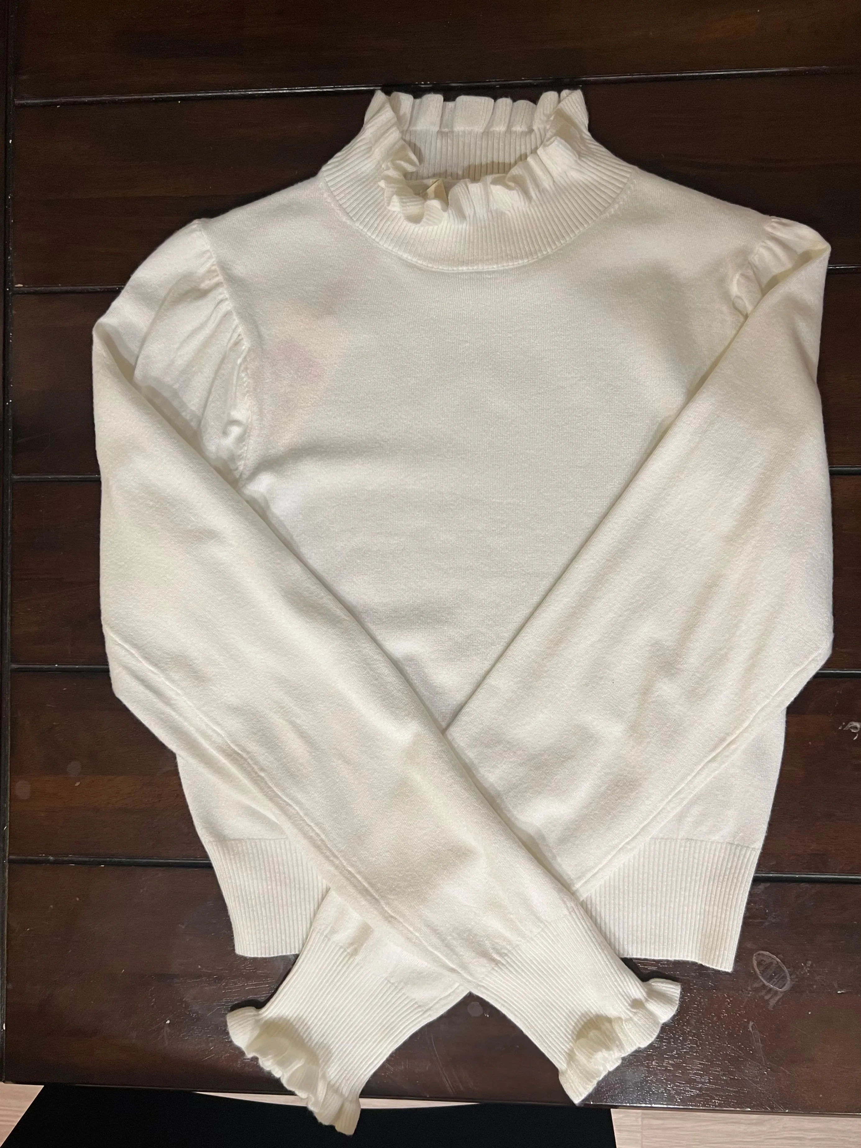 Jacqueline mock turtleneck ruffled top