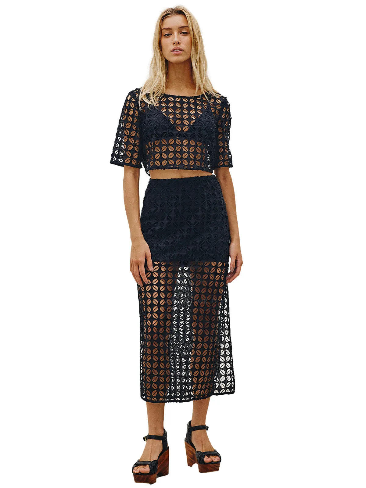 Jennie Short Sleeve Blouse-Emny Long Skirt ::RET
