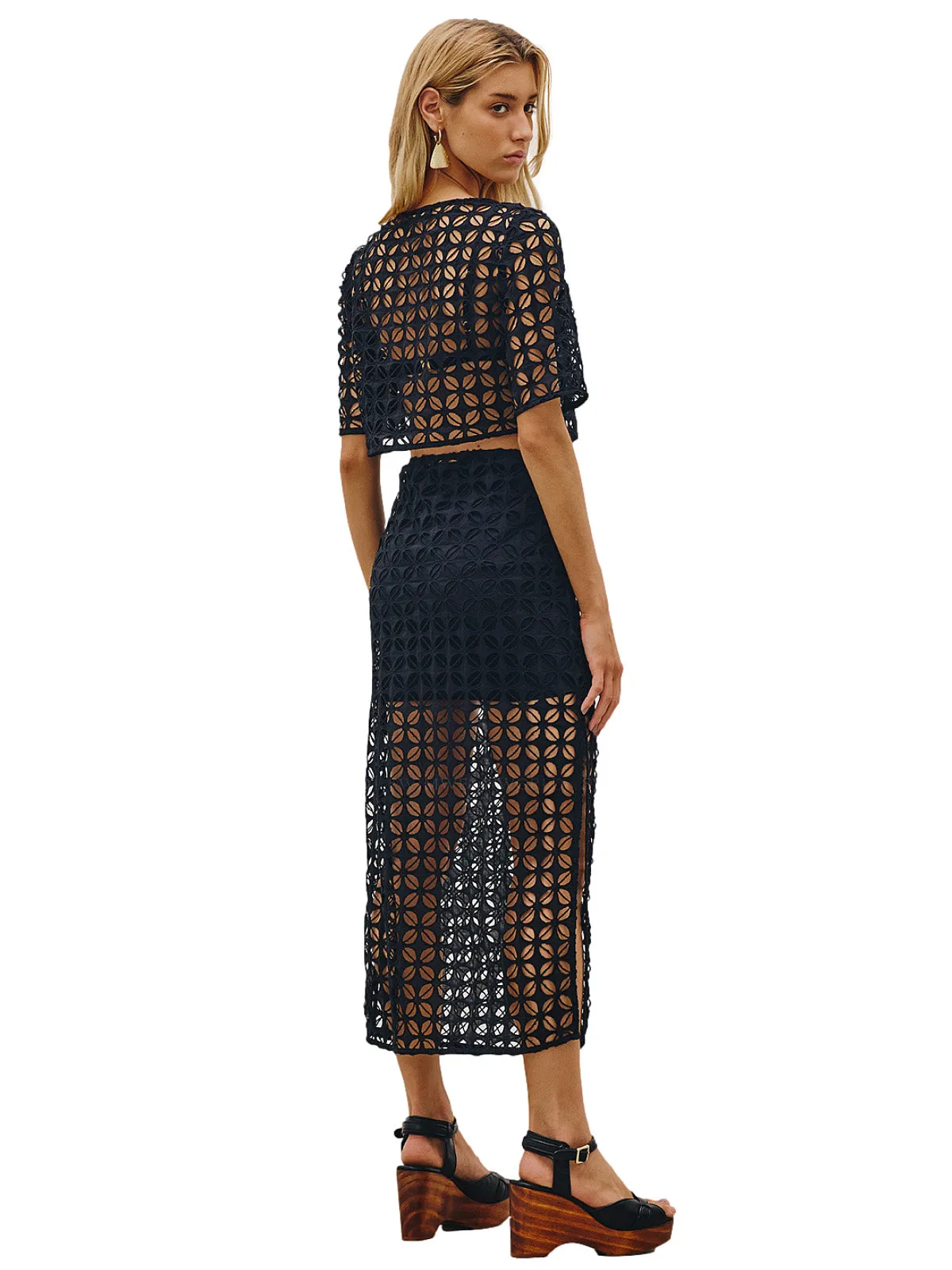 Jennie Short Sleeve Blouse-Emny Long Skirt ::RET