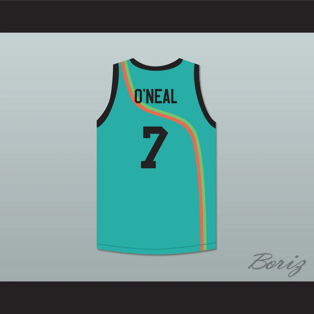 Jermaine O’Neal 7 Roswell Rayguns Teal Basketball Jersey