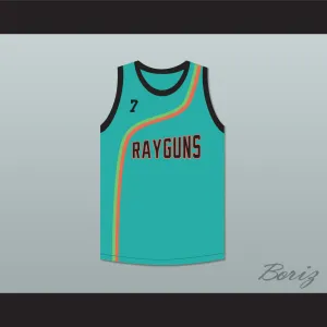 Jermaine O’Neal 7 Roswell Rayguns Teal Basketball Jersey